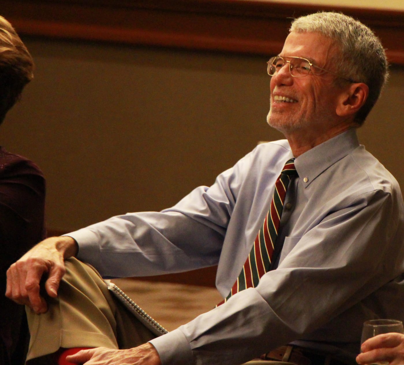 Paul Thornton smiling during a conversation