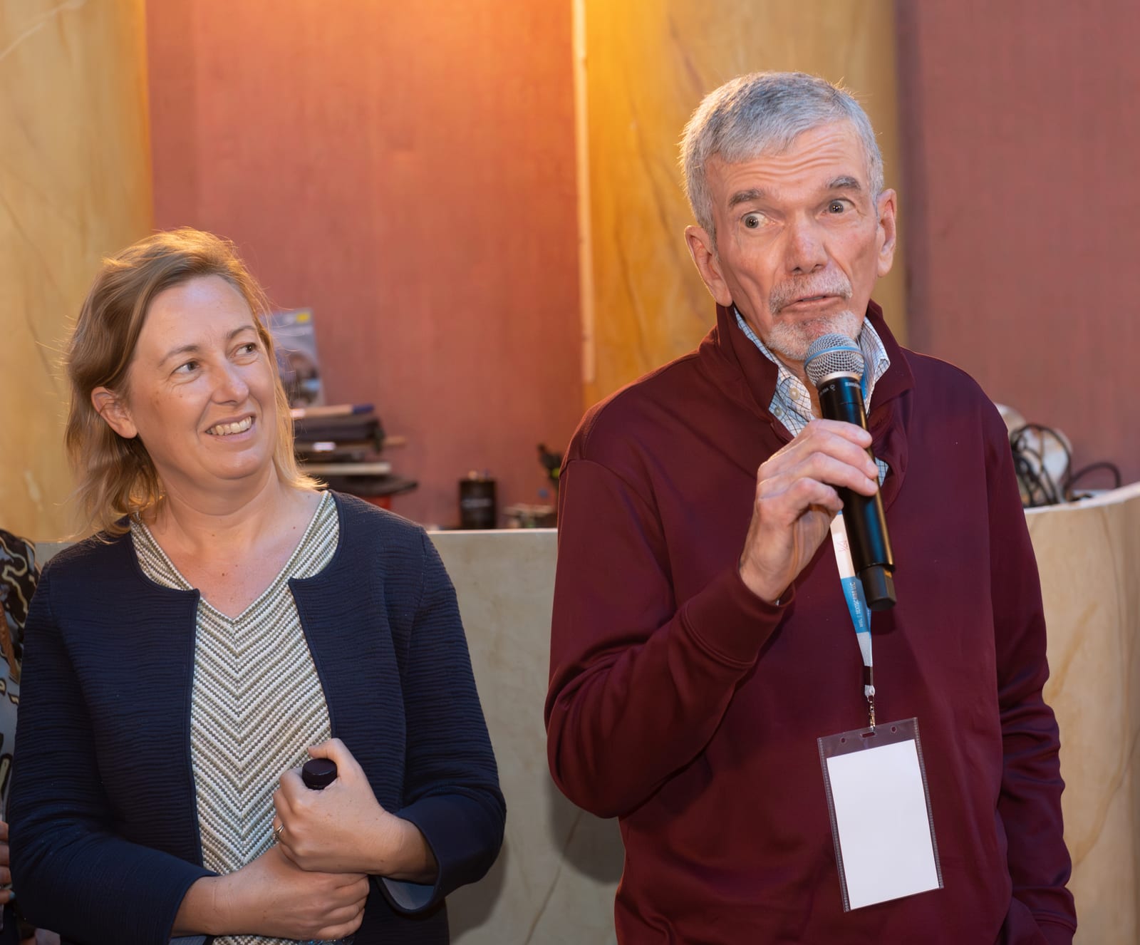 Paul Thornton speaking with a microphone during a discussion
